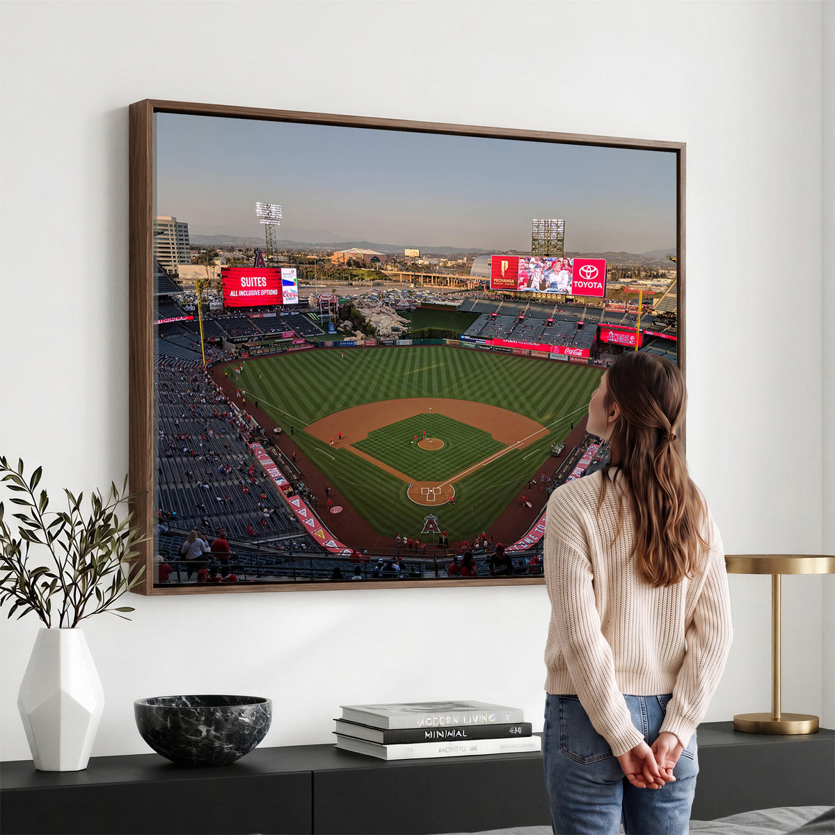 45864-MGV-CV-36X24 - Los Angeles Angels Baseball Canvas Print, Anaheim Angel Stadium Wall Art