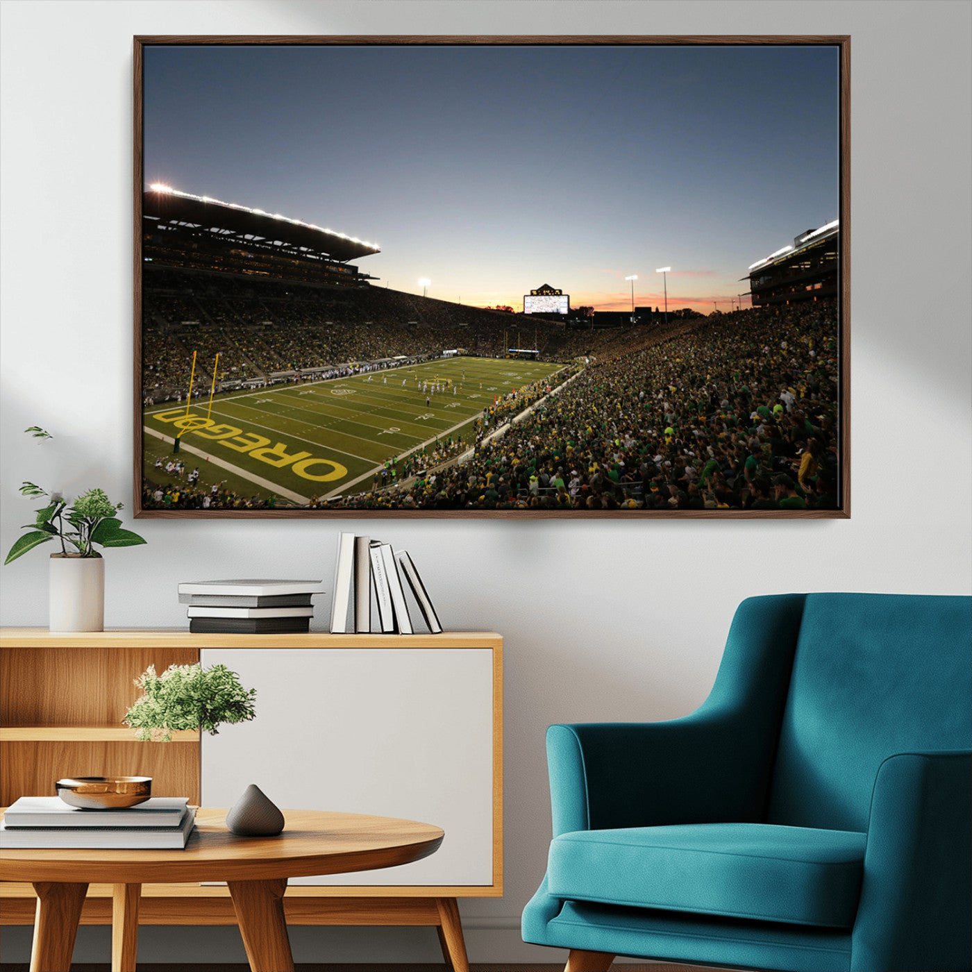 MGV-FC-36X24 - Oregon Ducks Football Team Print - Eugene Autzen Stadium Wall Art Canvas Print