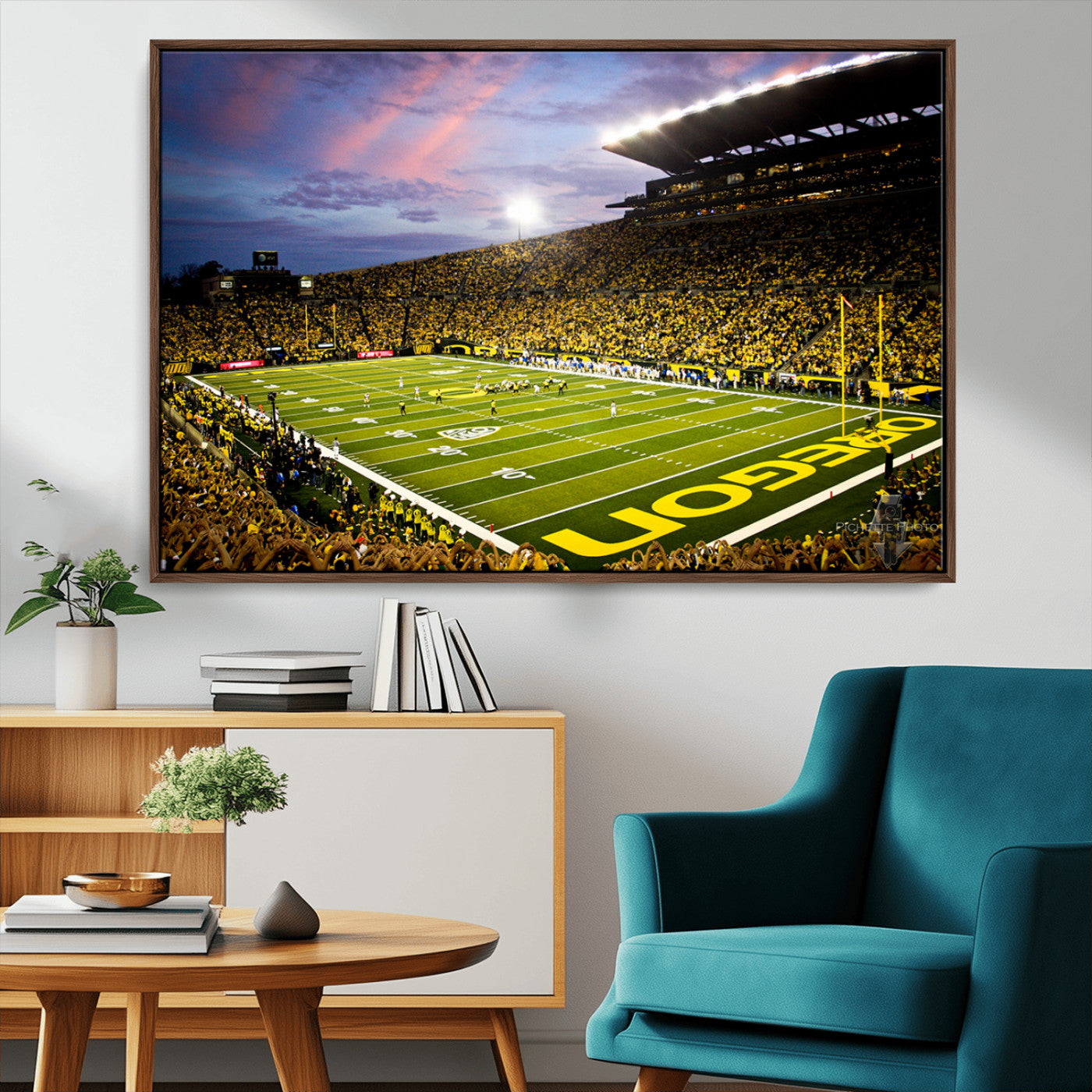 MGV-FC-36X24 - University of Oregon Ducks Football Team Print - Eugene Autzen Stadium Wall Art Canvas Print