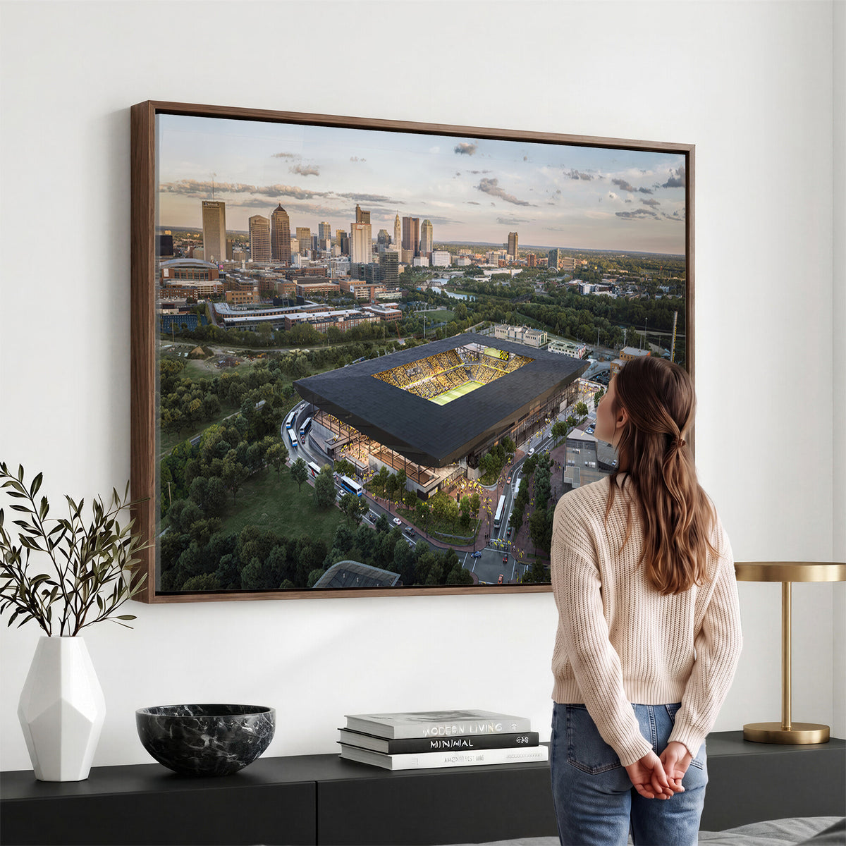 90971-MGV-CV-36X24 - Columbus Crew Soccer Team Print - Columbus Crew Stadium Wall Art, Columbus Crew Soccer Wall Art