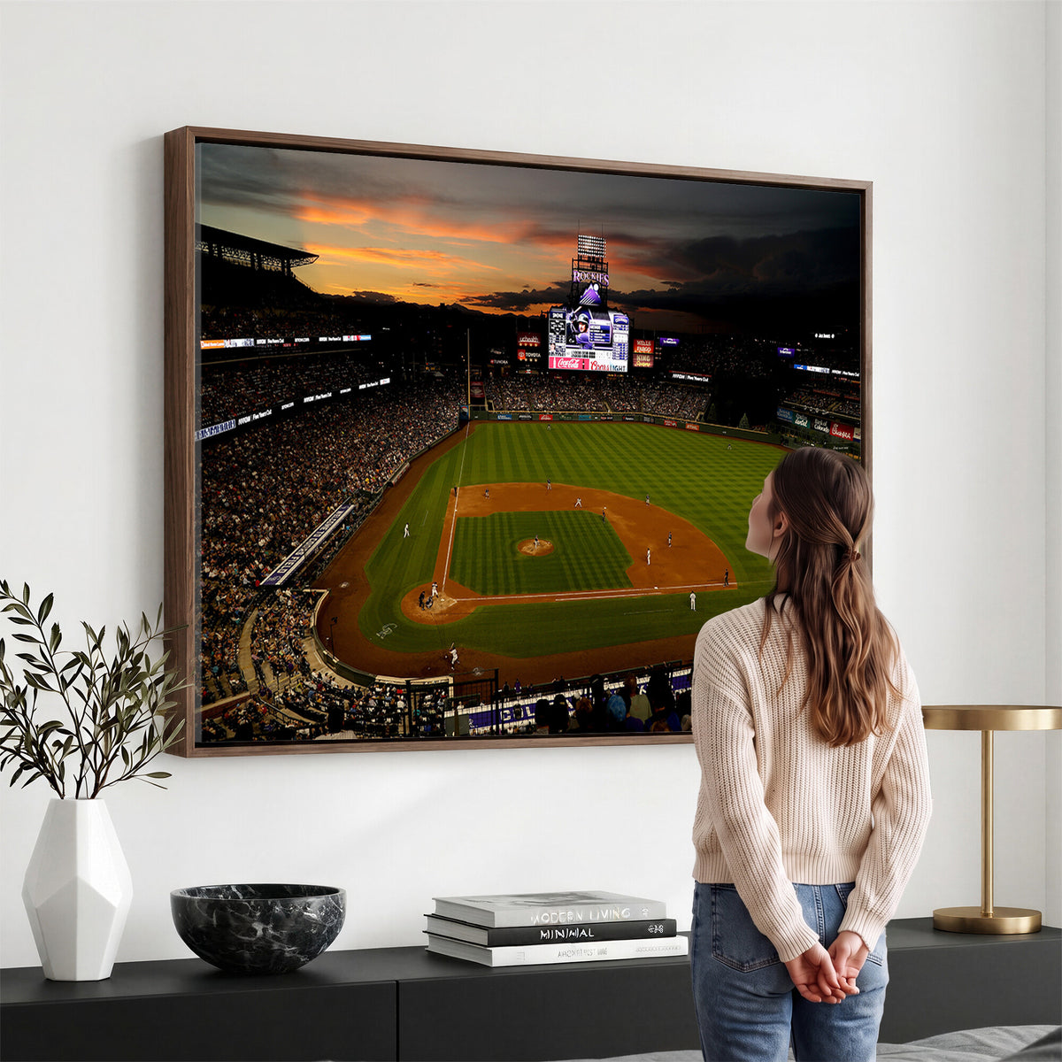 57060-MGV-CV-36X24 - Colorado Rockies Coors Field Wall Art Canvas Print - MLB Baseball Stadium