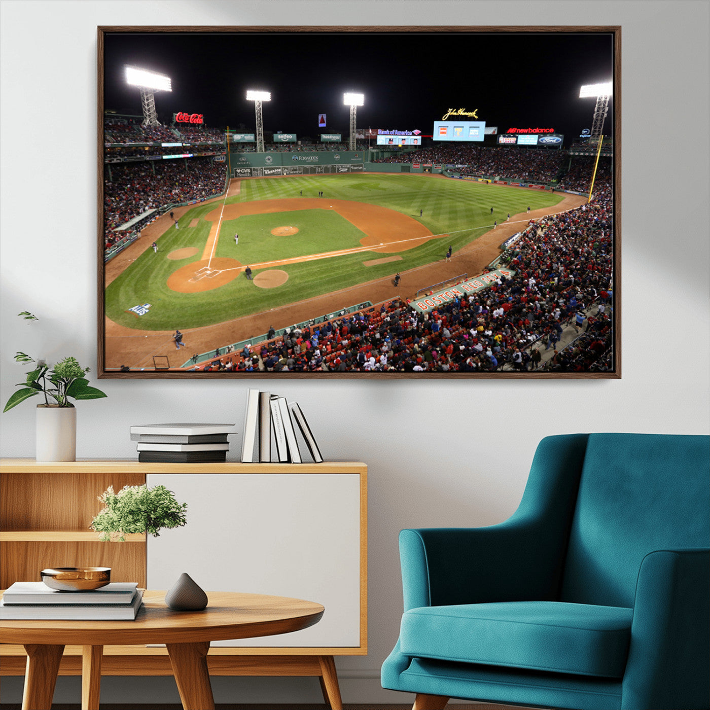 MGV-FC-36X24 - Boston Red Sox Baseball Team Print - Massachusetts Fenway Park Stadium Wall Art Canvas Print