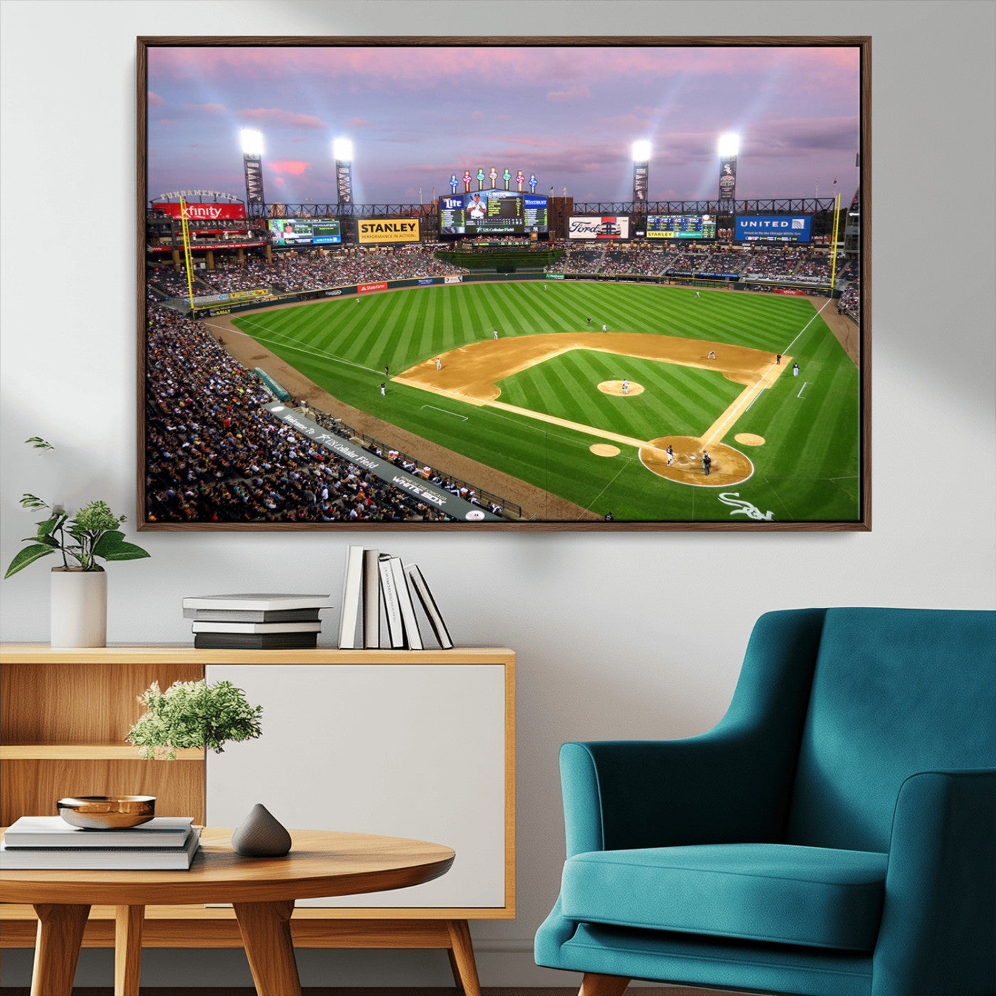MGV-FC-36X24 - Chicago White Sox Baseball Team Print Canvas- Guaranteed Rate Field Stadium Wall Art Canvas Print
