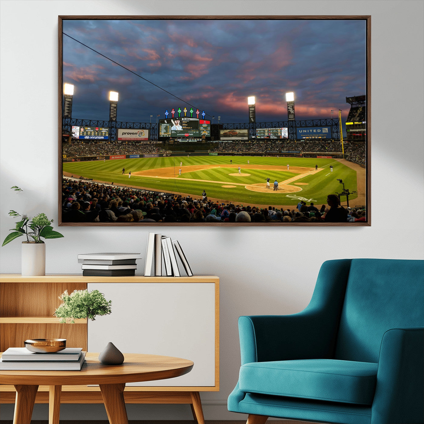 MGV-FC-36X24 - Chicago White Sox Baseball Team Print Canvas- Guaranteed Rate Field Stadium Wall Art Canvas Print