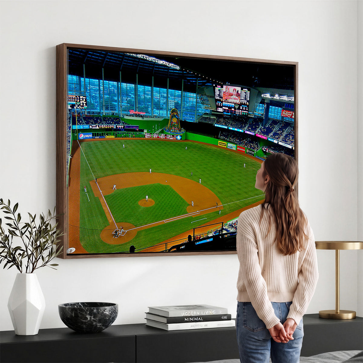 51207-MGV-CV-36X24 - Miami Marlins Baseball Team Print, Miami LoanDepot Park