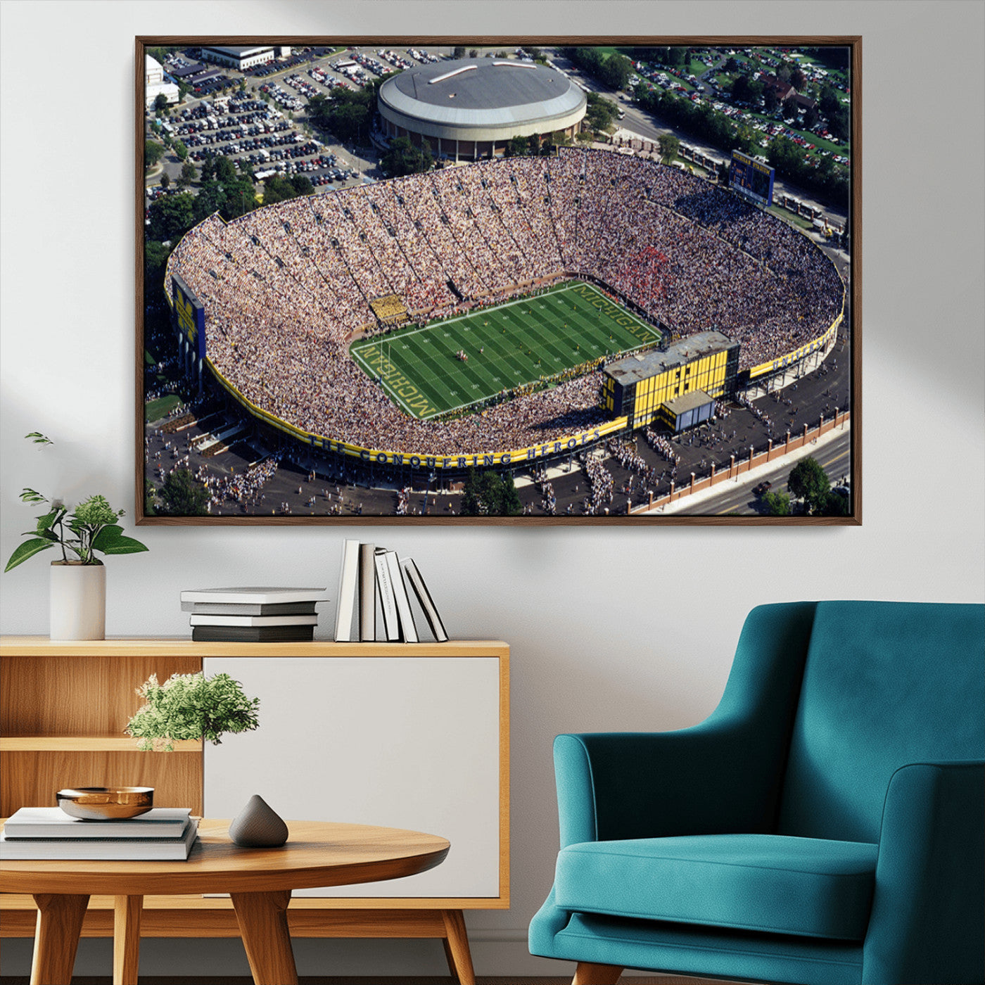 MGV-FC-36X24 - Michigan Wolverines Football Team Print - Ann Arbor Michigan Stadium Print, Michigan Wolverines