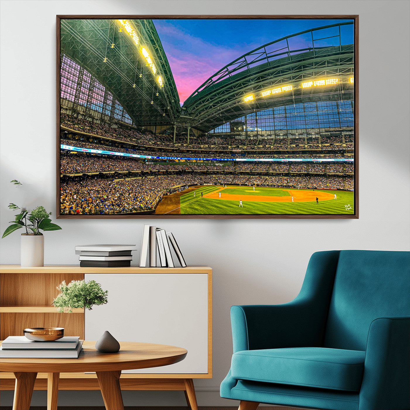 MGV-FC-36X24 - Milwaukee Brewers Baseball Team Print Canvas- American Family Field Stadium Wall Art Canvas Print