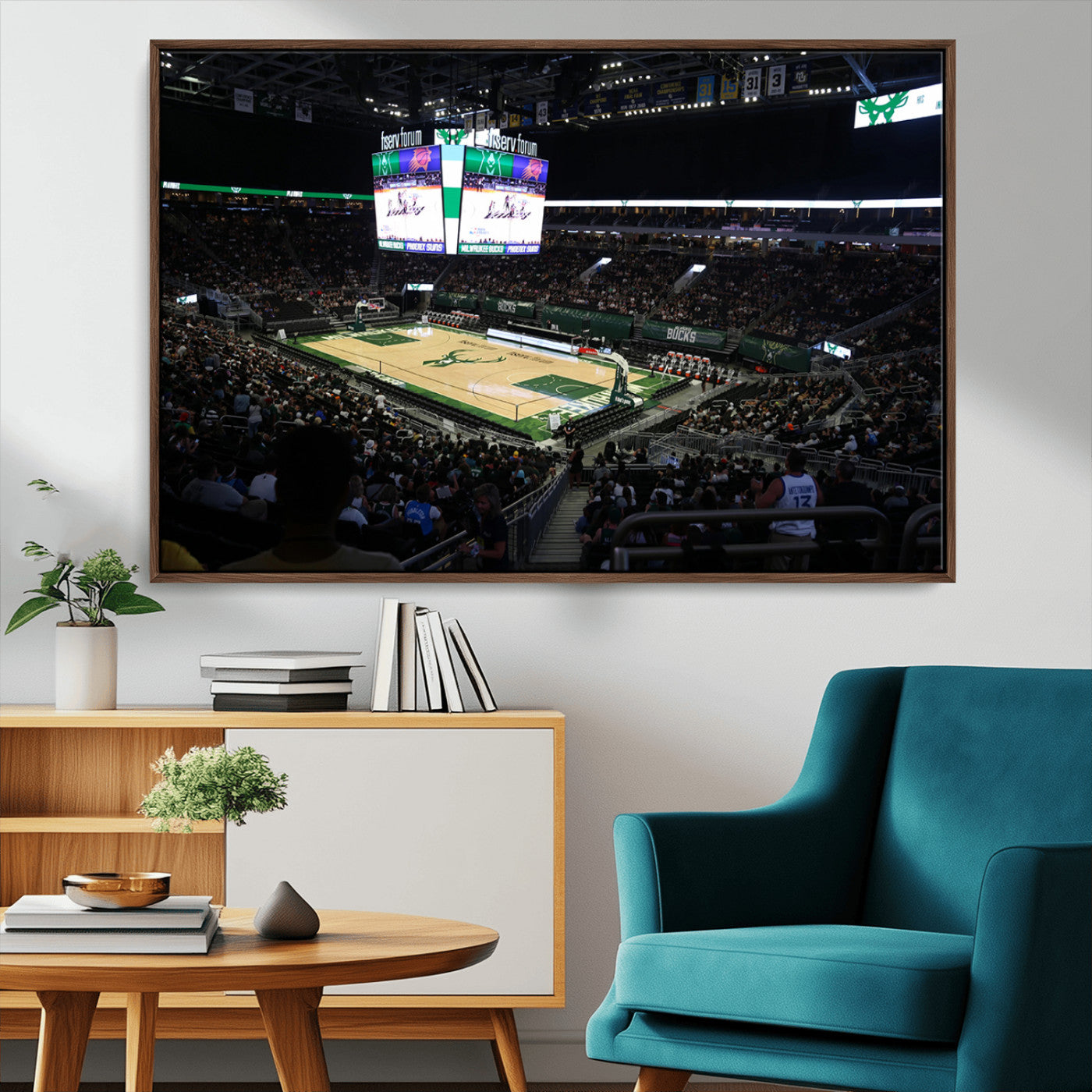 MGV-FC-36X24 - Milwaukee Bucks Basketball Print - Fiserv Forum Stadium Wall Art Canvas Print