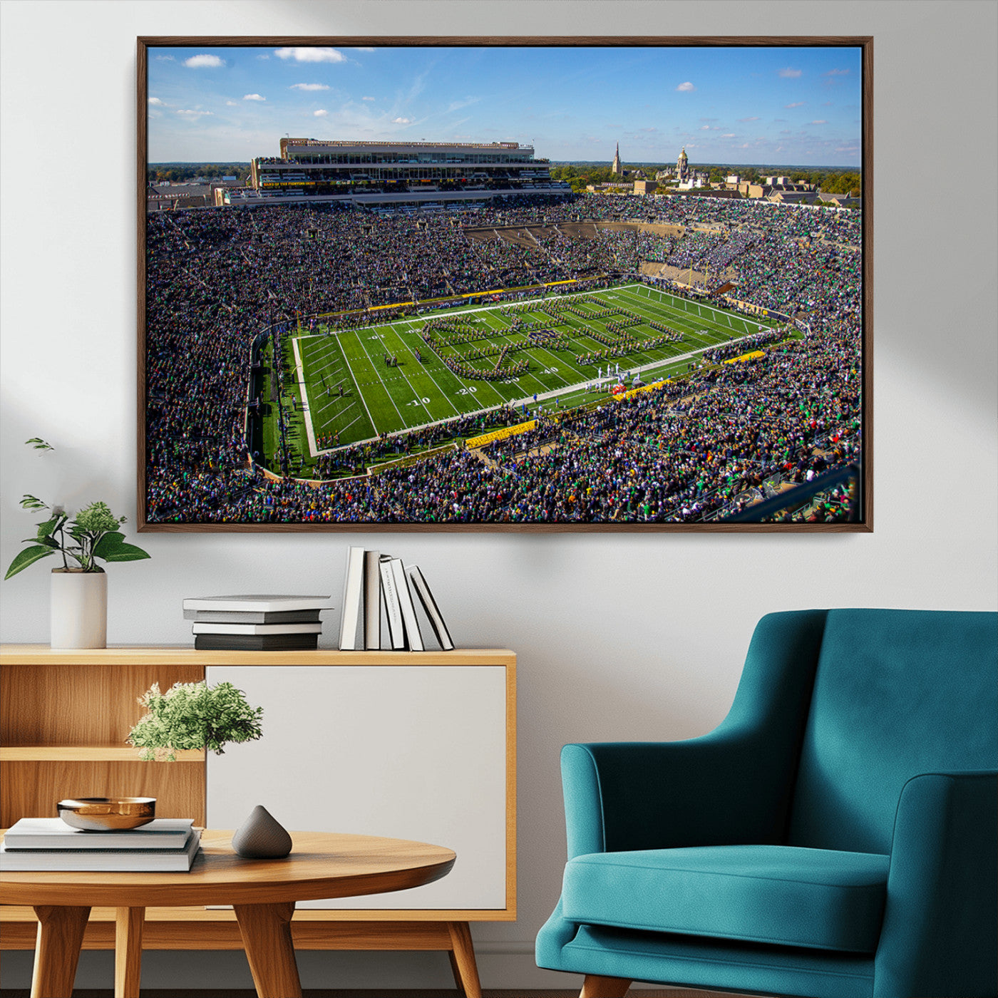 MGV-FC-36X24 - Notre Dame Fighting Irish Football Team Print - Notre Dame Stadium Wall Art Canvas Print