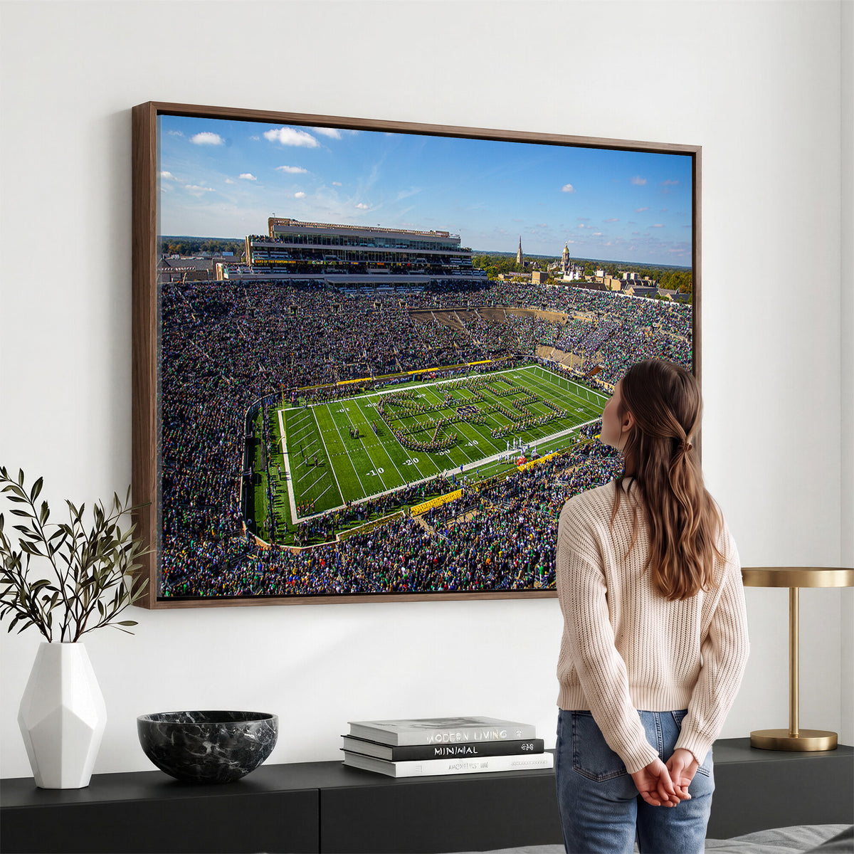 50114-MGV-CV-36X24 - Notre Dame Fighting Irish Football Team Print, Notre Dame Stadium Wall Art