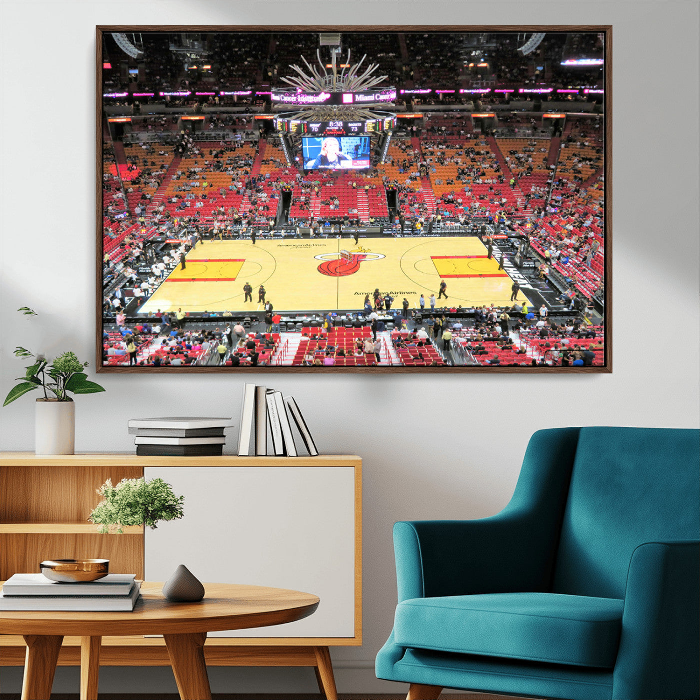 MGV-FC-36X24 - Miami Heat Basketball Team Print Wall Art- Kaseya Center Stadium Wall Art Canvas Print