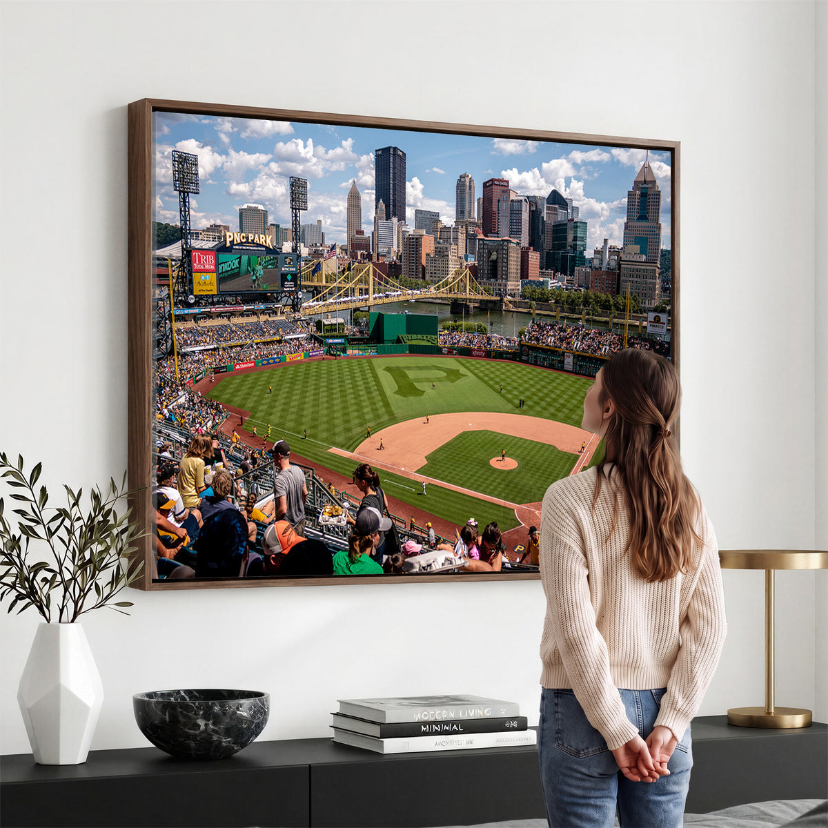 66872-MGV-CV-36X24 - Pittsburgh Pirates Baseball Team Print, PNC Park Stadium