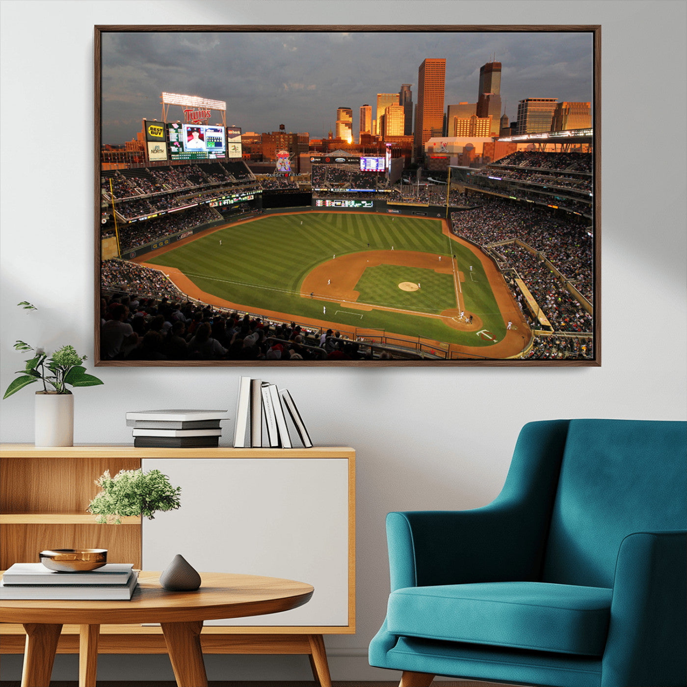 MGV-FC-36X24 - Minnesota Twins Baseball Team Print - Minneapolis Target Field Stadium Wall Art Canvas Print