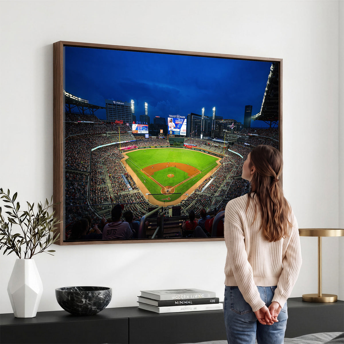 88590-MGV-CV-36X24 - Truist Park Night Game Canvas Art, Atlanta Braves Stadium