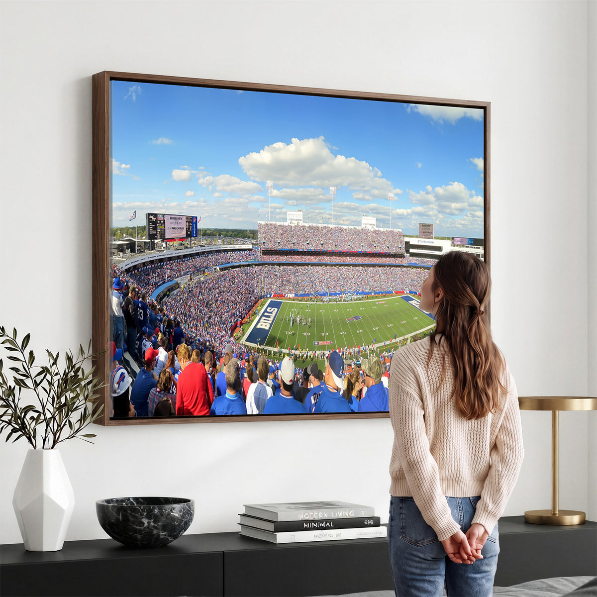 35302-MGV-CV-36X24 - Buffalo Bills NFL Football Team Print, Game Day at Buffalo Highmark Stadium