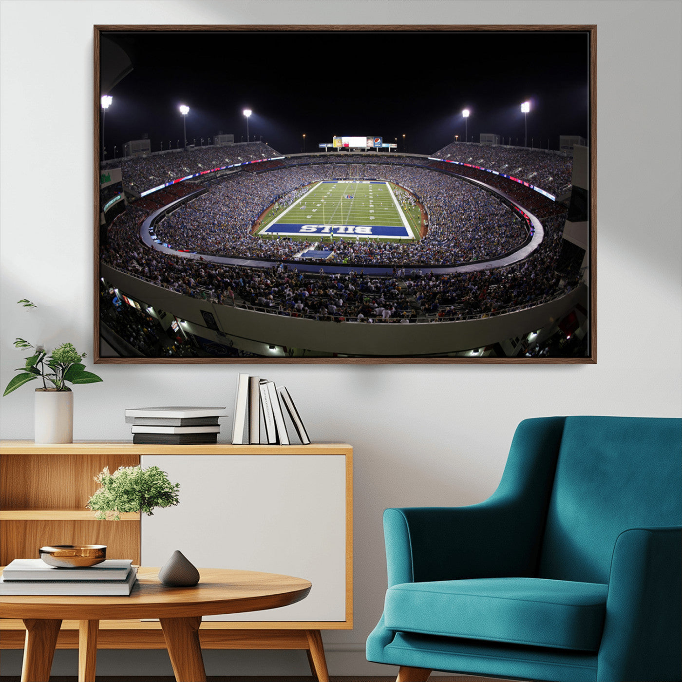 MGV-FC-36X24 - Buffalo Bills NFL Football Team Print - Buffalo Highmark Stadium Wall Art Canvas Print