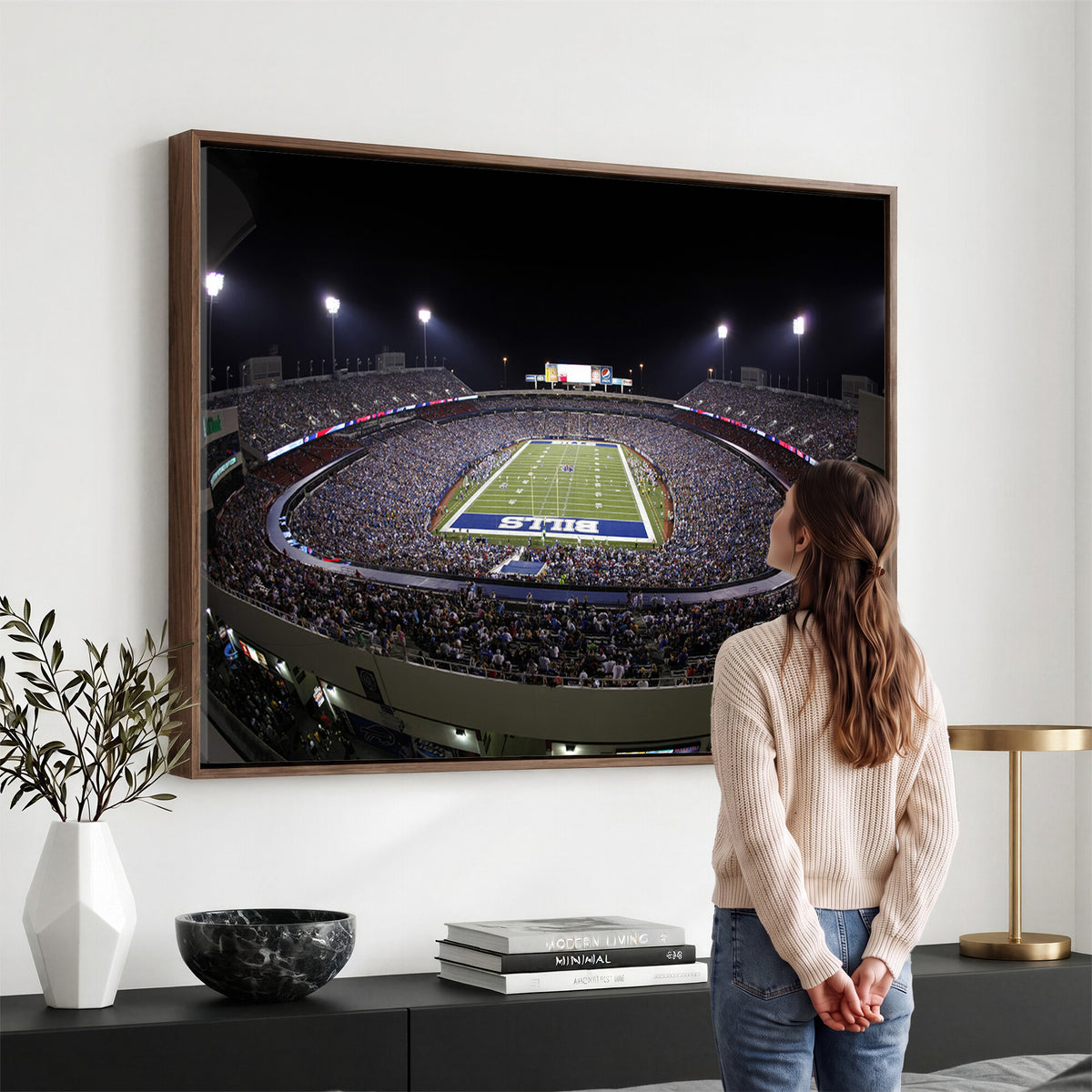 98546-MGV-CV-36X24 - Buffalo Bills NFL Football Team Print, Buffalo Highmark Stadium Wall Art