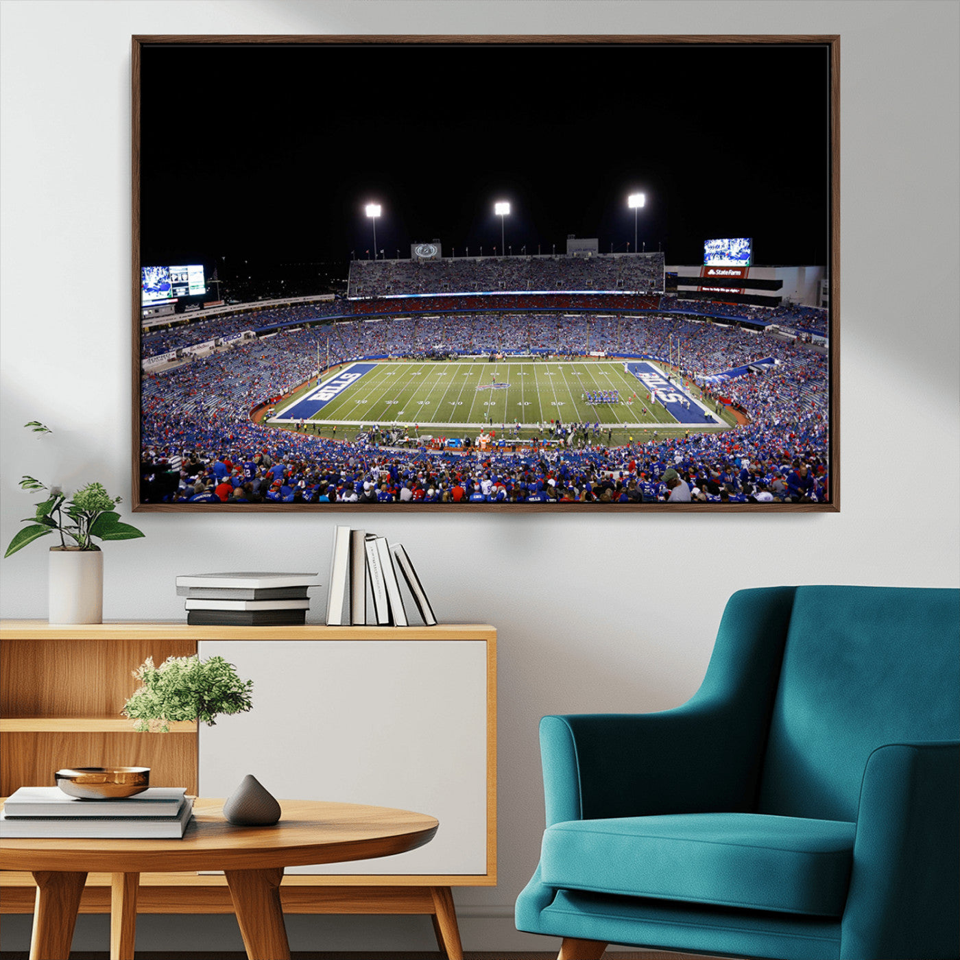 MGV-FC-36X24 - Buffalo Bills Wall Art - Buffalo Bills Stadium Canvas Print, Perfect Sports Decor for Living Rooms,