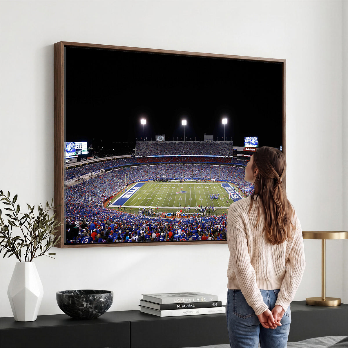 59036-MGV-CV-36X24 - Buffalo Bills Wall Art, Buffalo Bills Stadium Canvas Print for Sports Decor