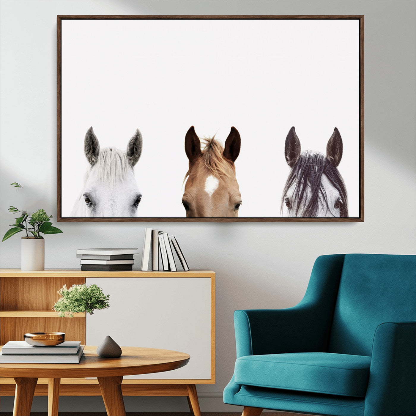 MGV-FC-36X24 - Horse Prints Set, Set of 3 Horse Wall Art, Horses Portraits, Farmhouse Wall Art, Farm Animals