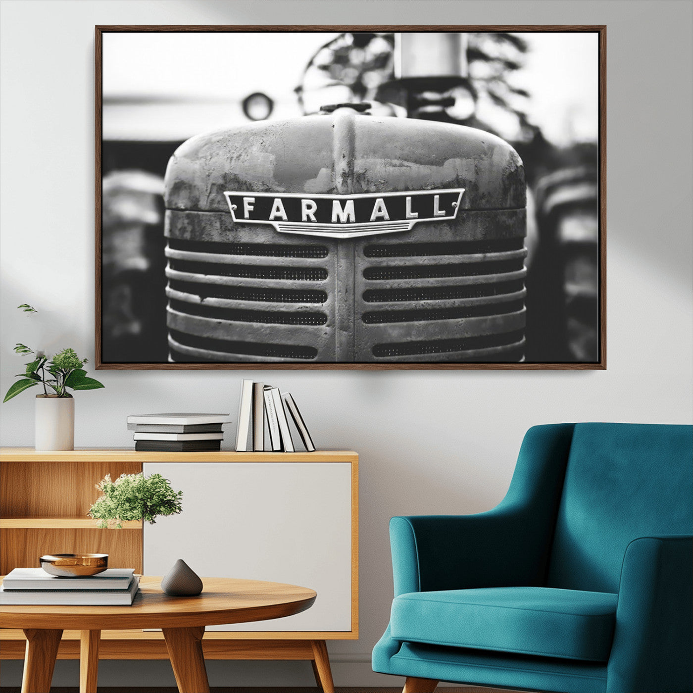 MGV-FC-36X24 - Vintage Farmall Tractor Wall Art Canvas Print, Rustic Farmhouse Decor Ready to Hang
