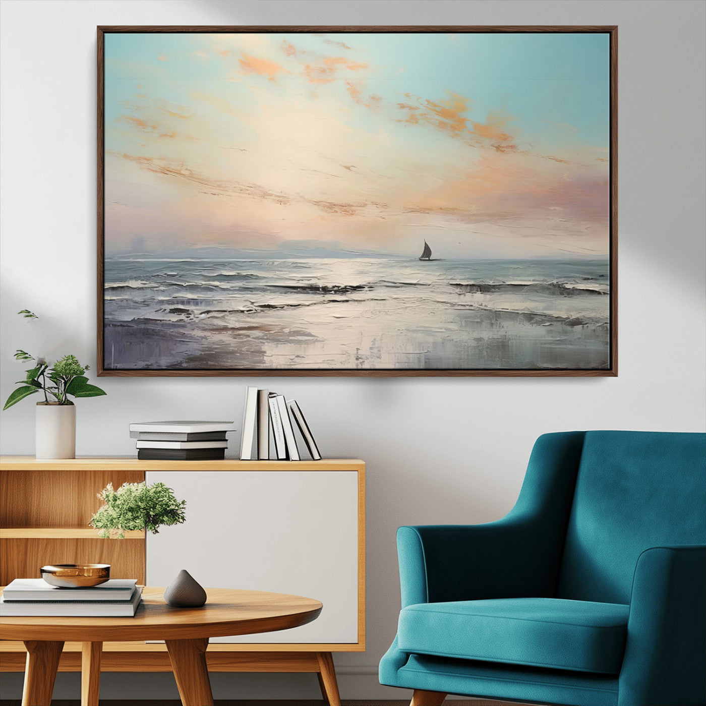 MGV-FC-36X24 - Abstract Ocean Wall Art -  Boat Wall Art Canvas Print