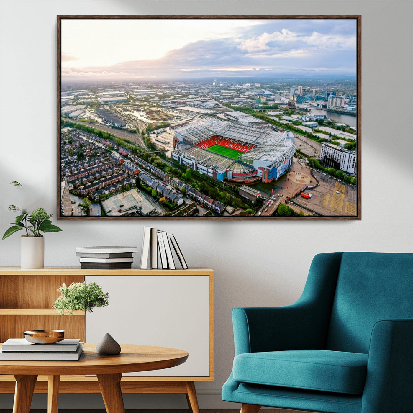 MGV-FC-36X24 - Old Trafford Manchester United Stadium Wall Art Canvas Print - Aerial View Stadium, Old Trafford