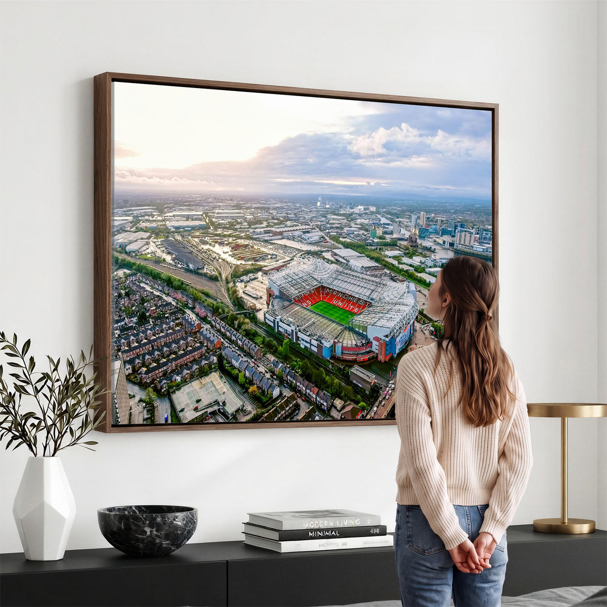 85657-MGV-CV-36X24 - Old Trafford Manchester United Stadium Wall Art Canvas Print