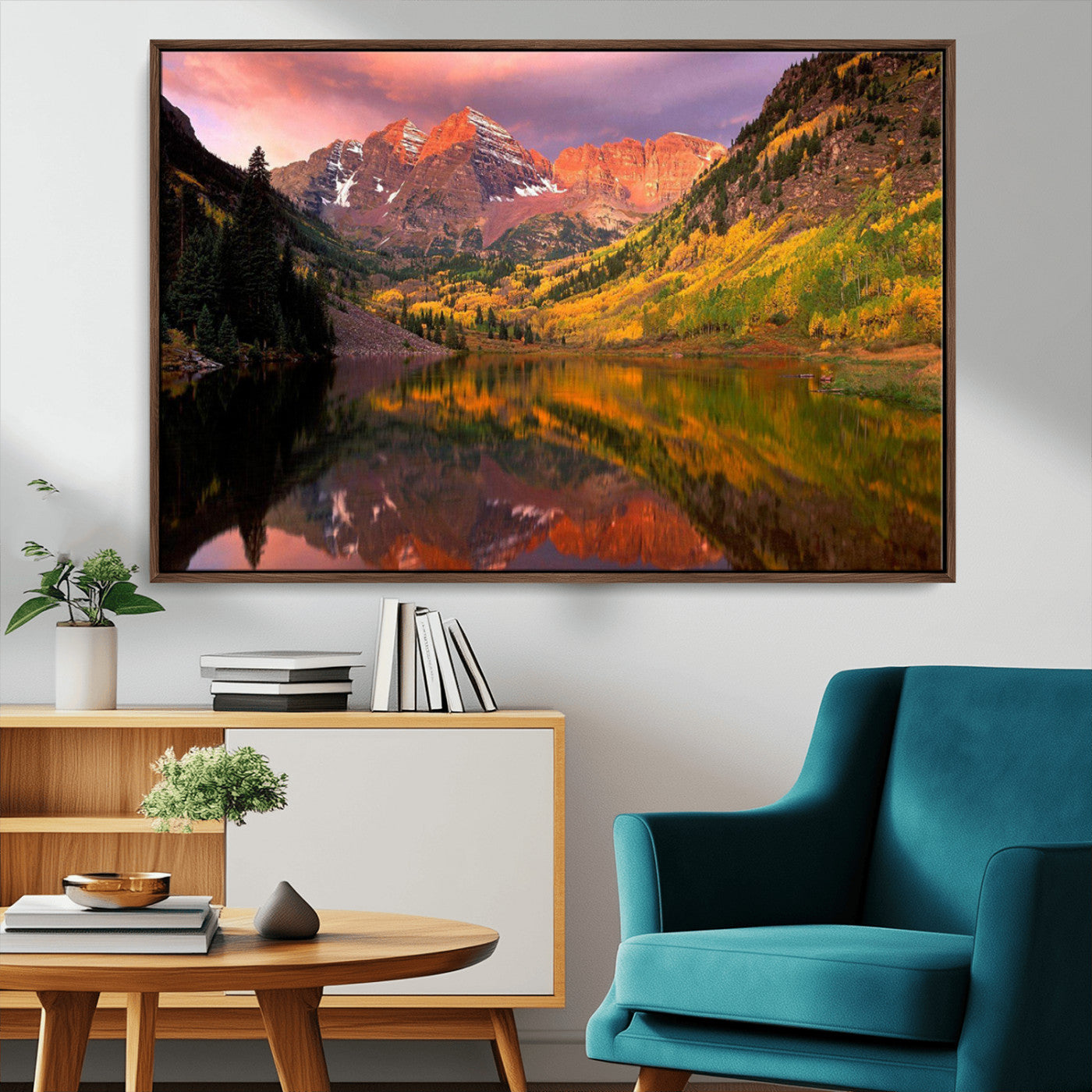 86946-MGV-CV-36X24-Colorado Rockies Mountain Sunset Wall Art | Ready to Hang and Framed | Scenic Nature Landscape