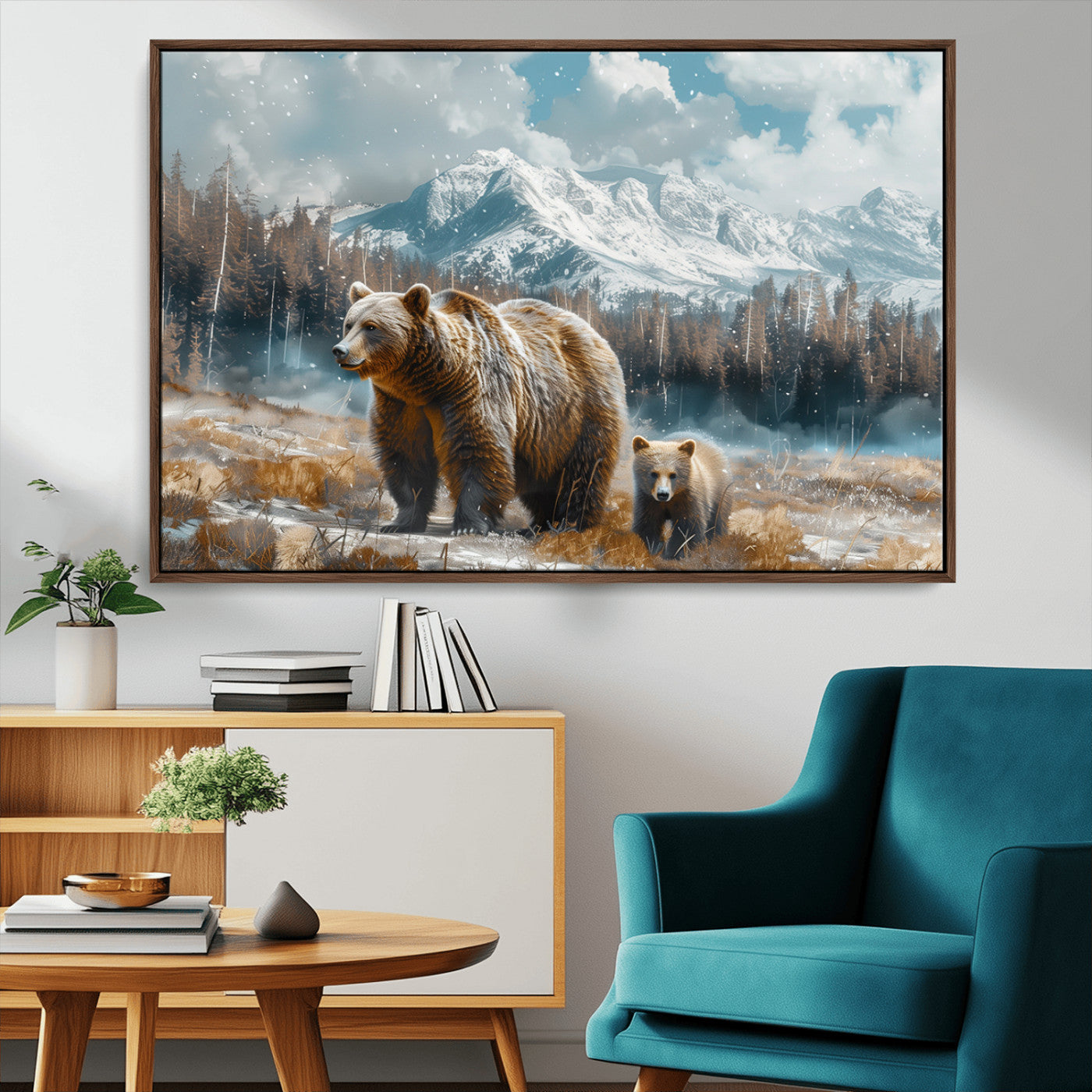 MGV-FC-36X24 - Bear and Baby Bear Wall Art Canvas Print