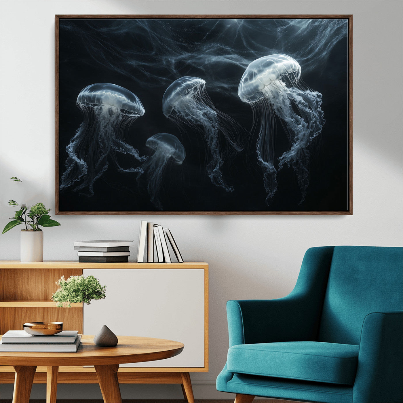MGV-FC-36X24 - Jellyfish Wall Art Canvas Print, Elegant Wall Decor