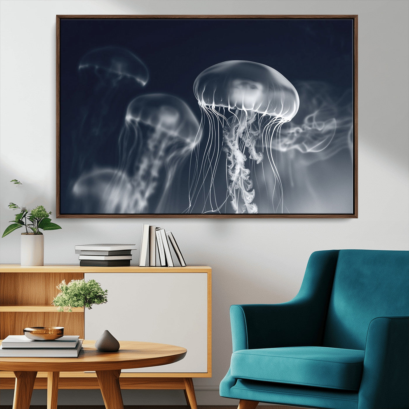 MGV-FC-36X24 - Jellyfish Wall Art Canvas Print, Modern Abstract Jellyfish Wall Decor