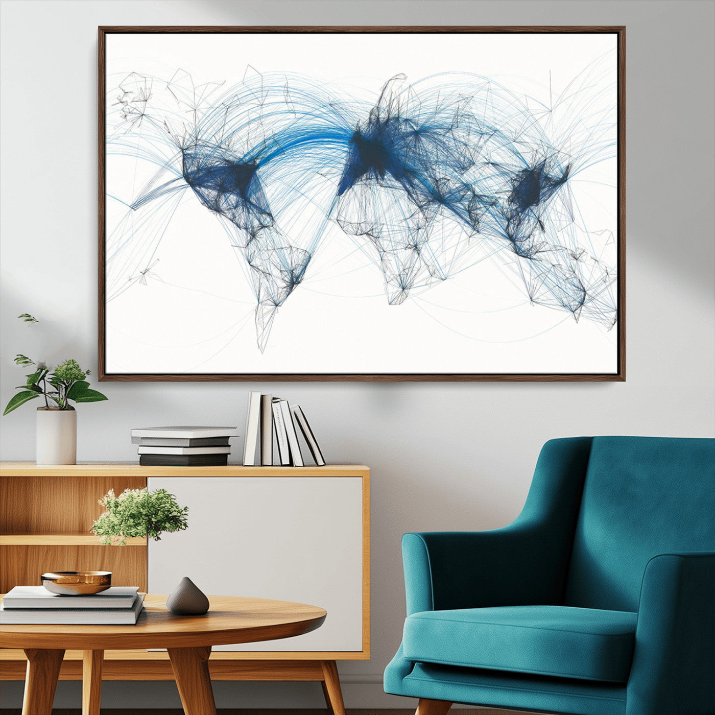 MGV-FC-36X24 - Push Pin World Map Canvas Print – Framed Wall Art for Couples to Track Their Travels – Anniversary