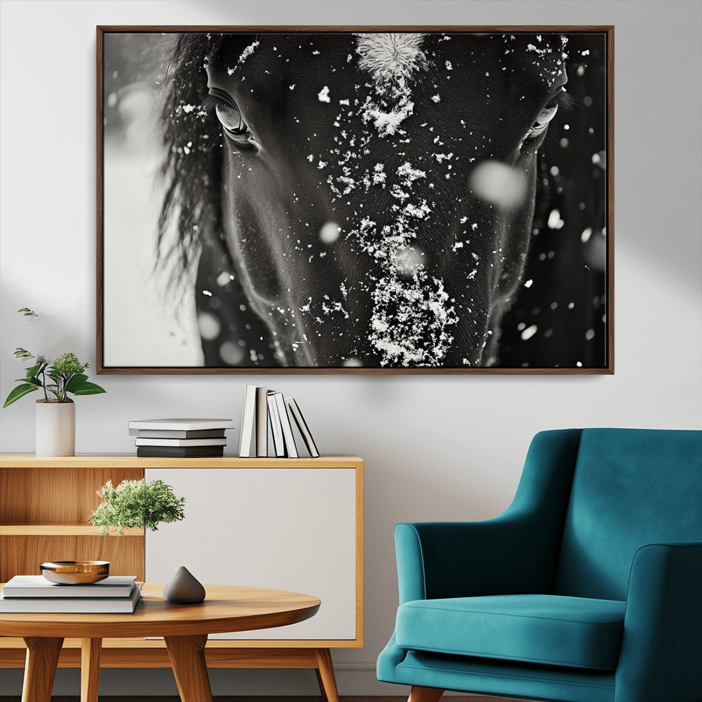 MGV-FC-36X24 - Winter Horse Snow Wall Art Canvas Print
