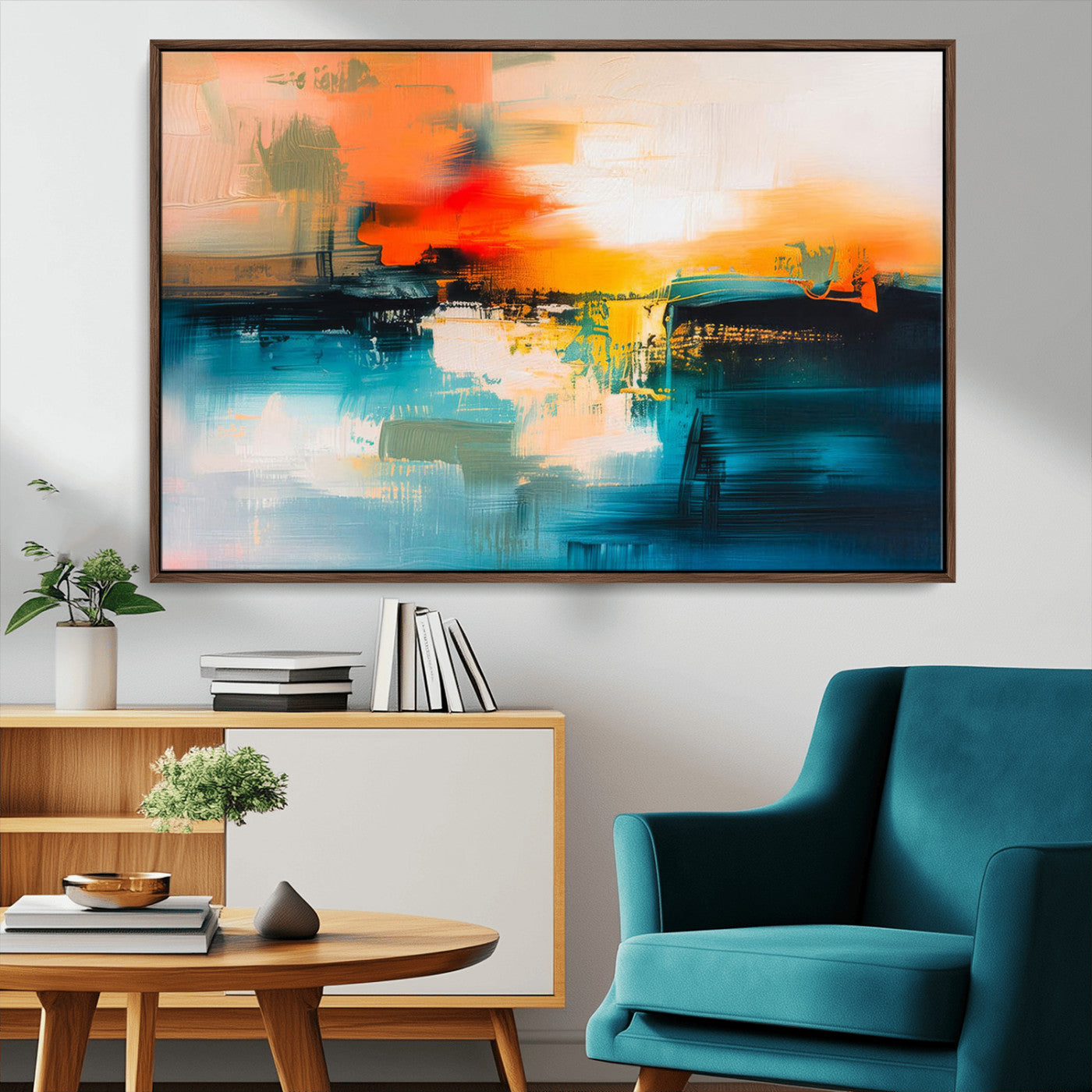 MGV-FC-36X24 - Colorful Abstract Wall Art | Bold Modern Canvas Print | Ready to Hang and Framed for Living Room or