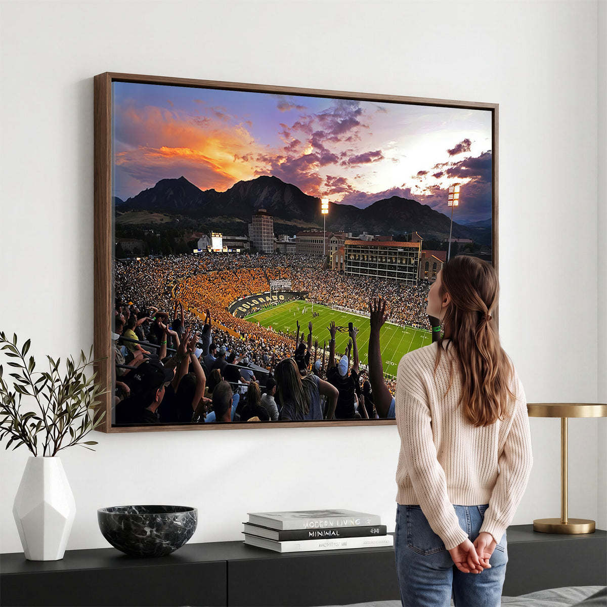 52579-MGV-CV-36X24 - Folsom Field, University of Colorado Buffaloes Football, Framed and Ready to Hang