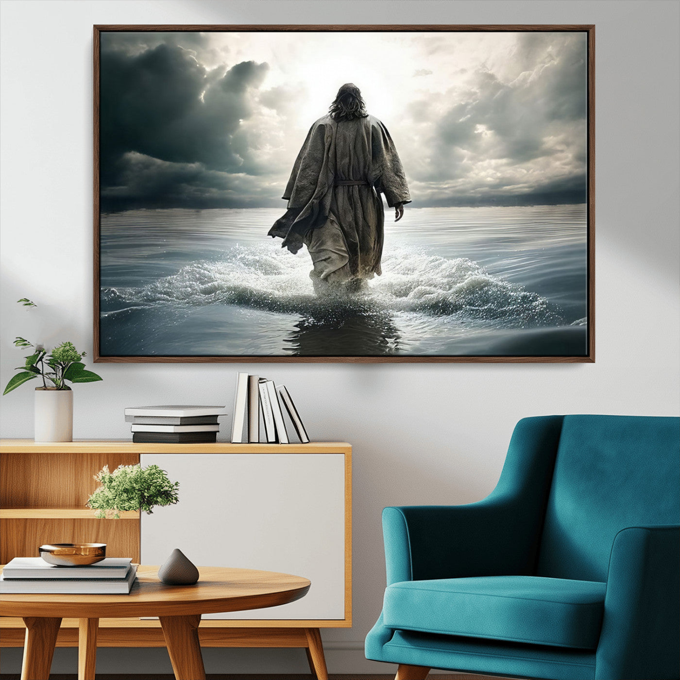MGV-FC-36X24 - Jesus Walking on Water Wall Art | Canvas Print | Ready to Hang | Christian Home Decor | Spiritual