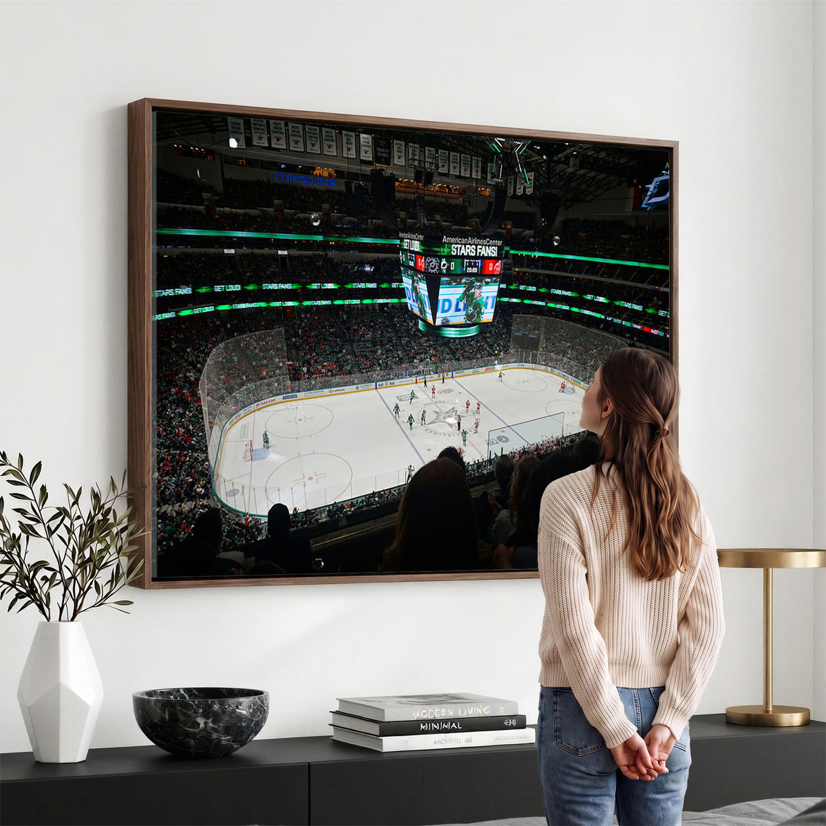 13876-MGV-CV-36X24 - American Airlines Center Dallas Stars Wall Art Canvas Print