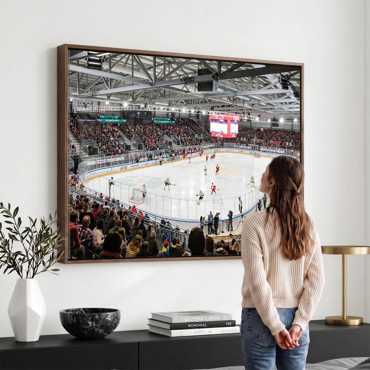79352-MGV-CV-36X24 - Lausanne Arena Ice Hockey Stadium Wall Art Canvas Print