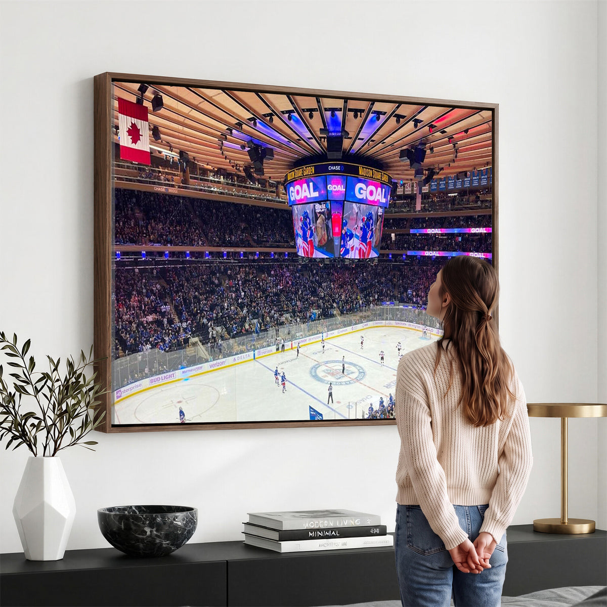 36401-MGV-CV-36X24 - Madison Square Garden New York Rangers Hockey Stadium Wall Art Canvas