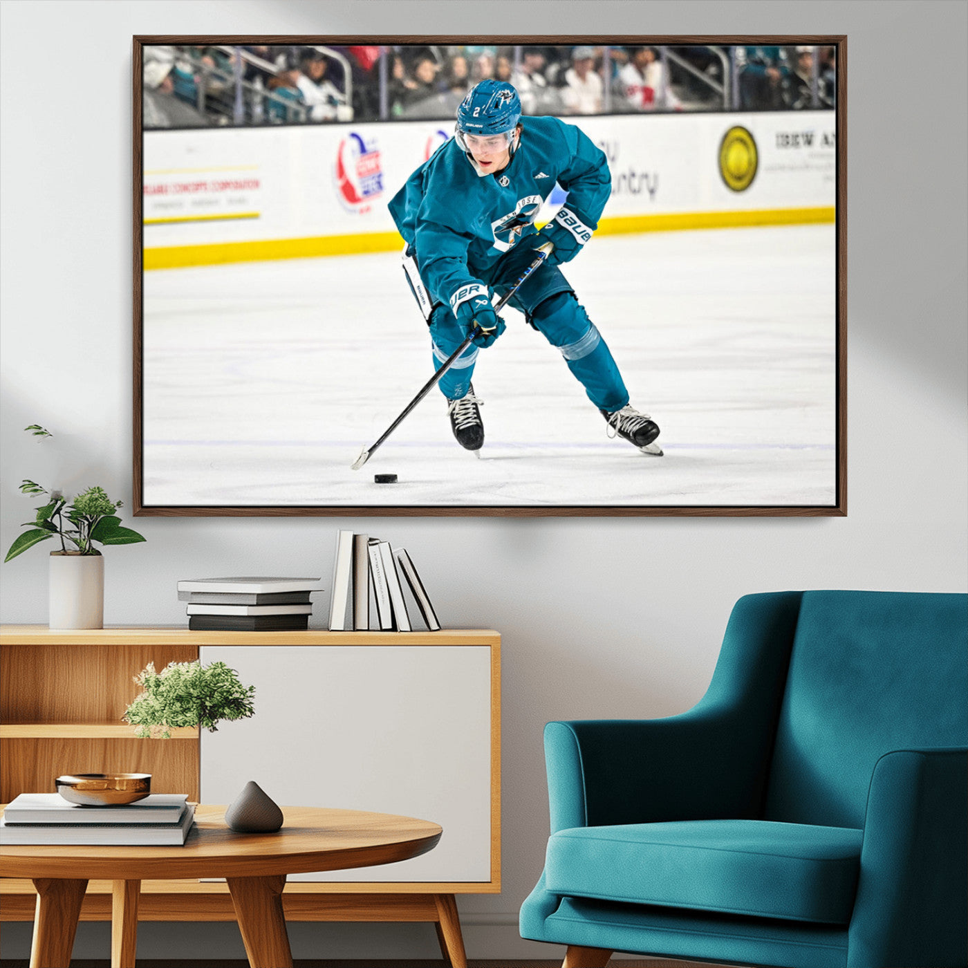 MGV-FC-36X24 - San Jose Sharks Ice Hockey Player Wall Art Canvas Print