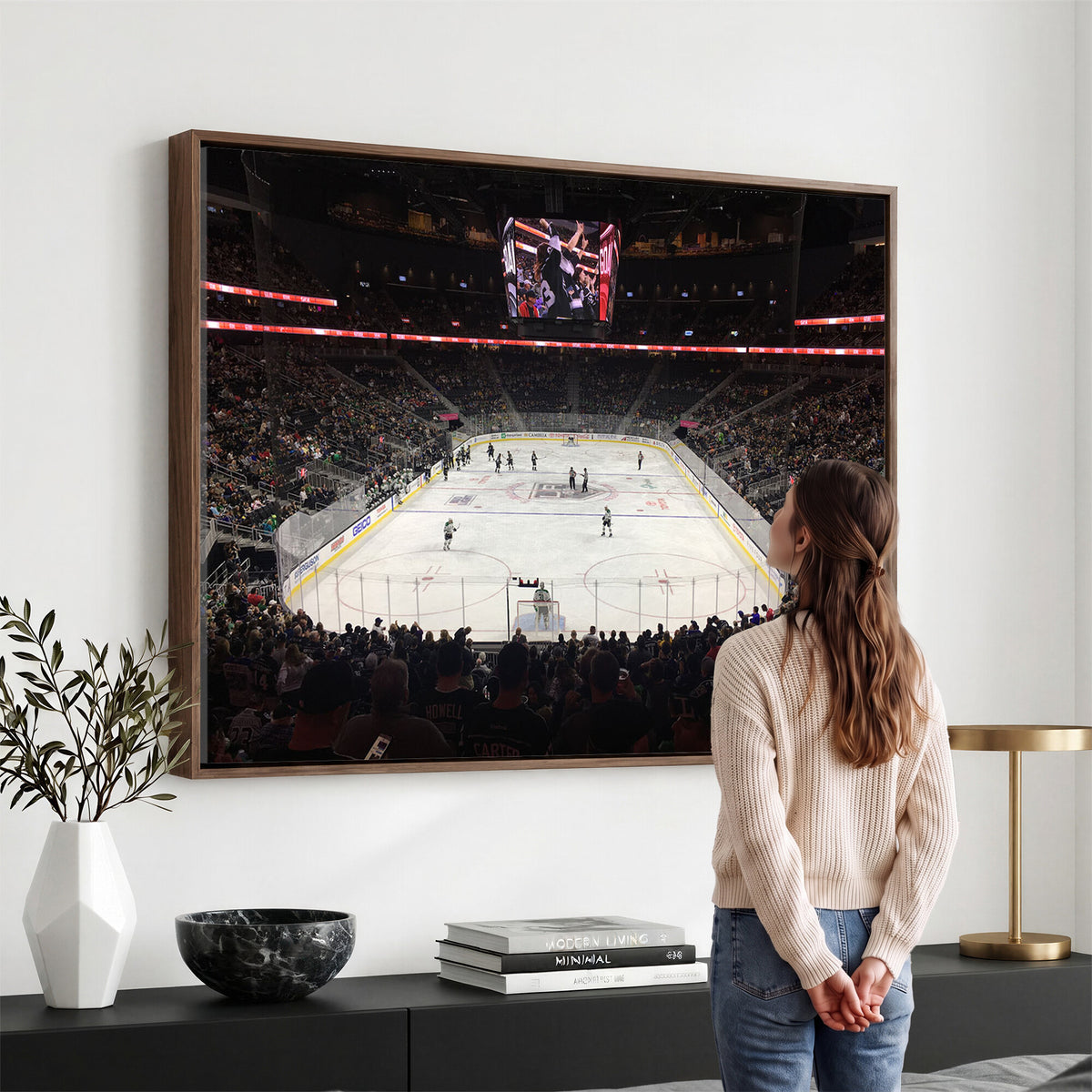 14802-MGV-CV-36X24 - T Mobile Arena Paradise Nevada Vegas Golden Knights Ice Hockey Stadium