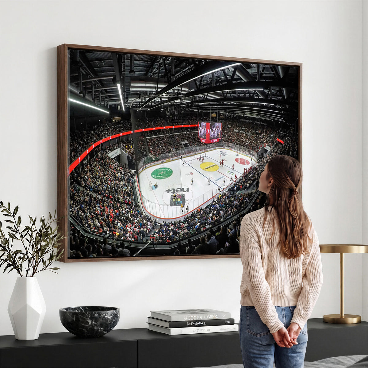 46282-MGV-CV-36X24 - Vaudoise Lausanne Ice Hockey Arena Stadium Wall Art Canvas