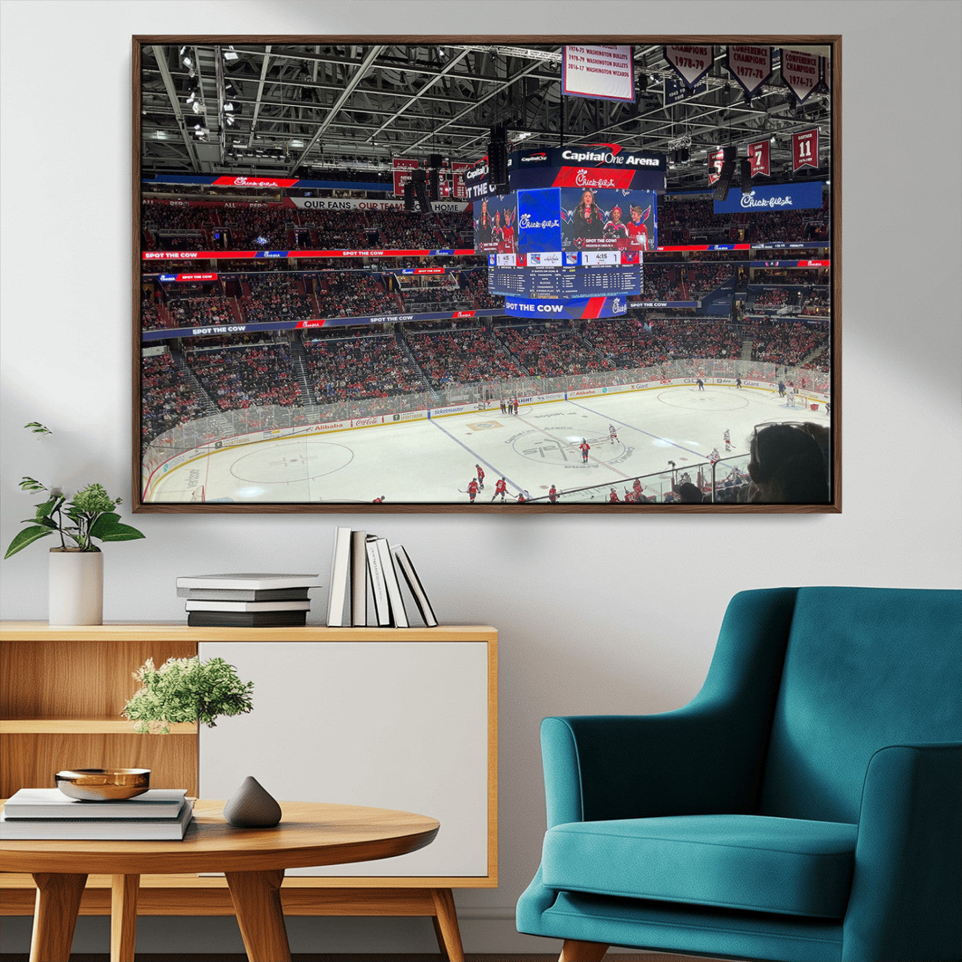 MGV-FC-36X24 - Washington Capitols New York Rangers Ice Hockey Game Stadium Wall Art Canvas Print