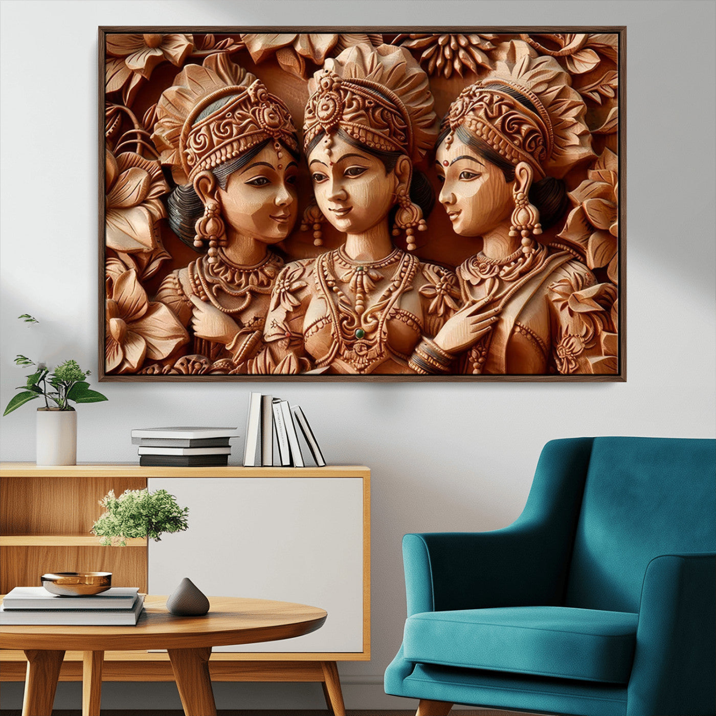 MGV-FC-36X24 - Indian Woman Statue Wall Art Canvas Print