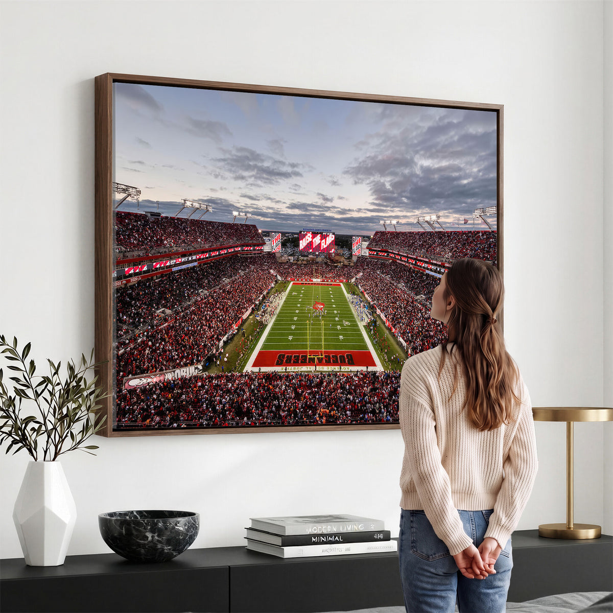 35698-MGV-CV-36X24 - Florida Tampa Raymond James Stadium Wall Art Canvas Print - NFL Football Stadium Print Canvas