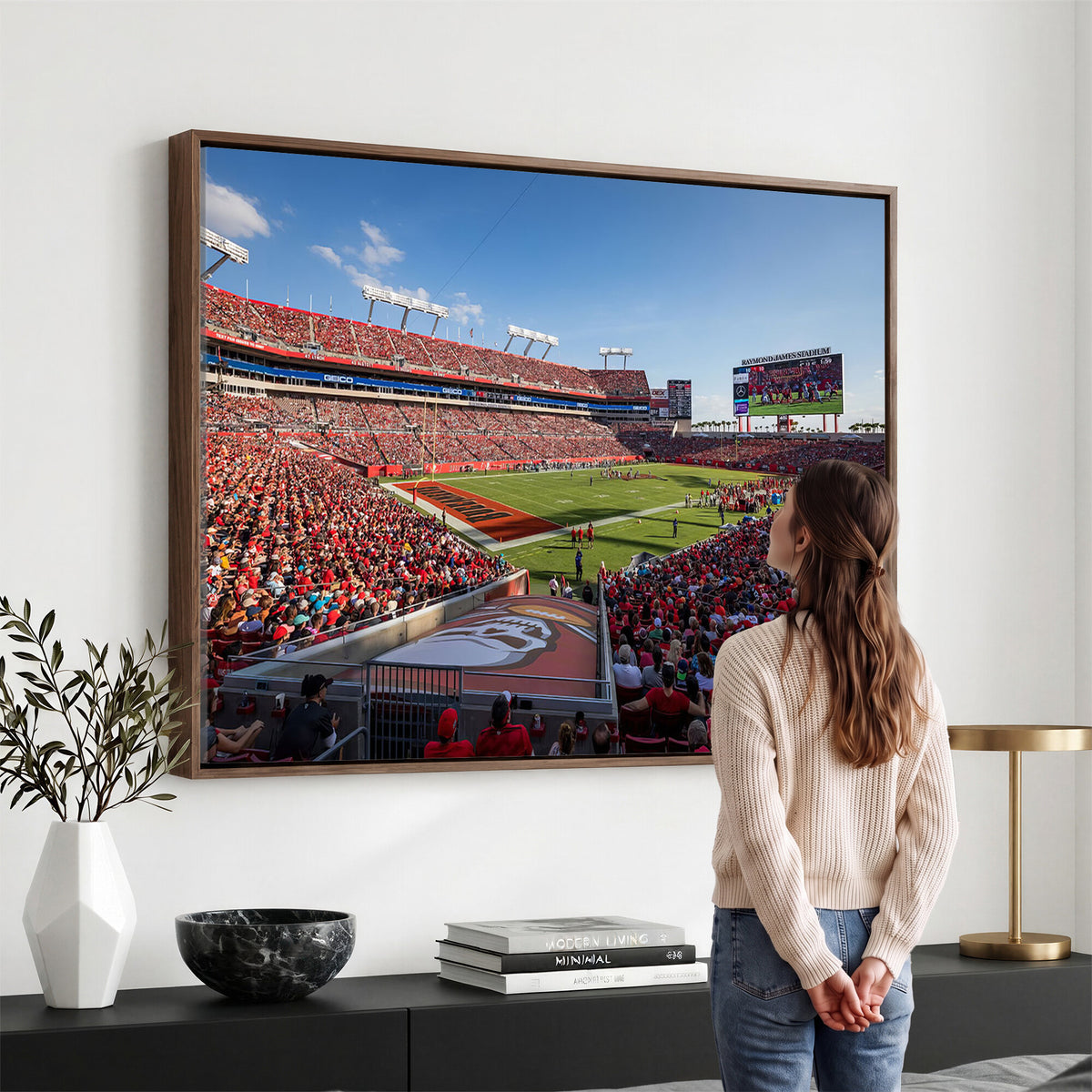 65229-MGV-CV-36X24 - Florida Tampa Raymond James Stadium Wall Art Canvas Print - NFL Football Stadium Print