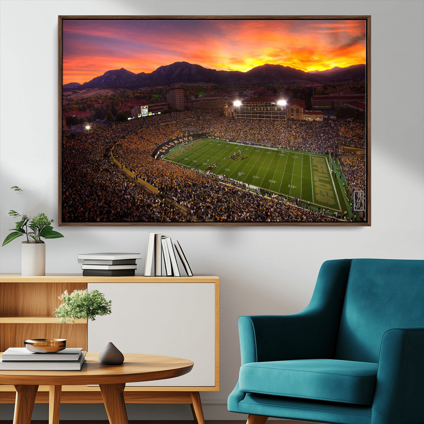 MGV-FC-36X24 - Colorado Buffaloes Football Team Print - Boulder Folsom Field Stadium Wall Art Canvas Print