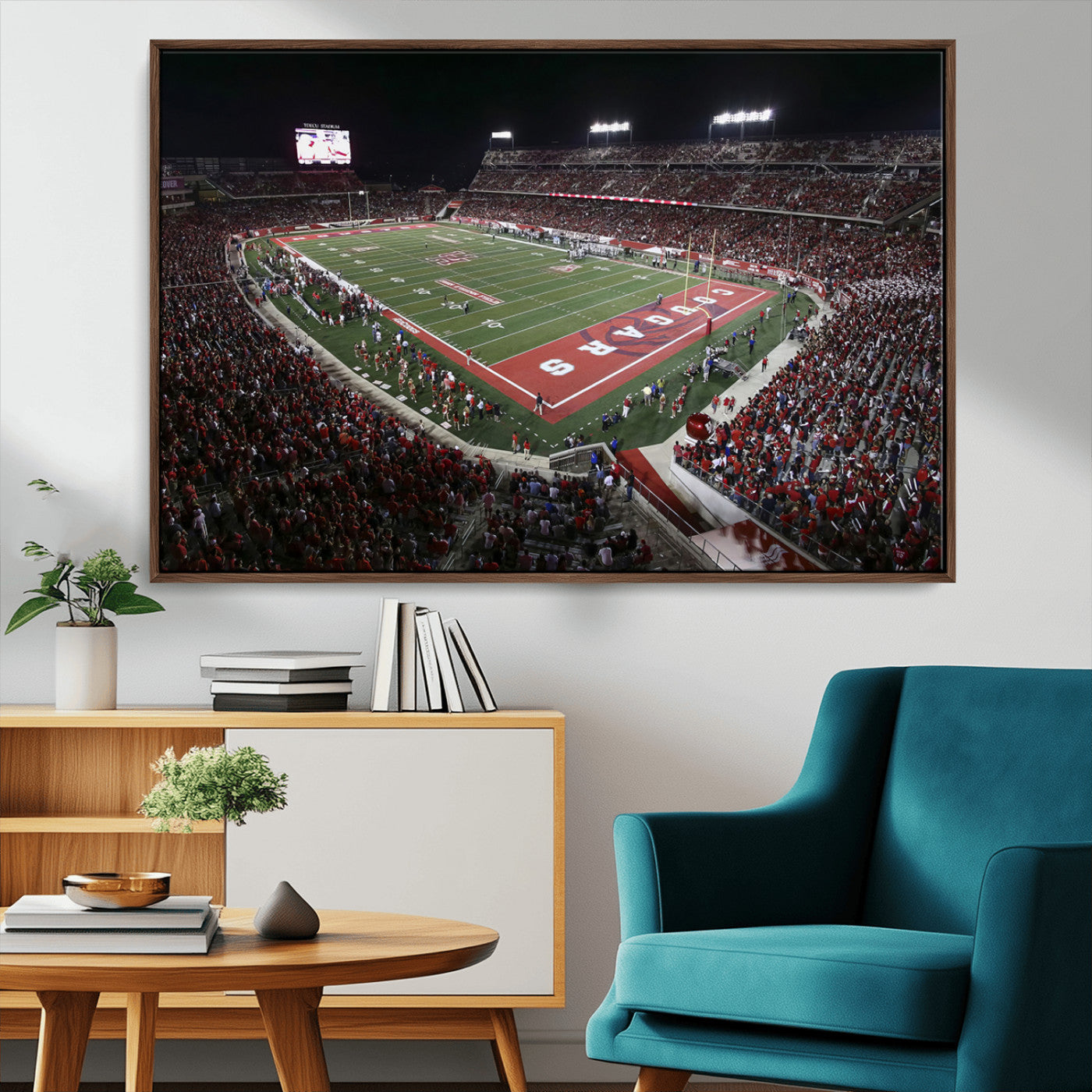 MGV-FC-36X24 - Houston Cougars Football Team Print - Houston TDECU Stadium Wall Art Canvas Print