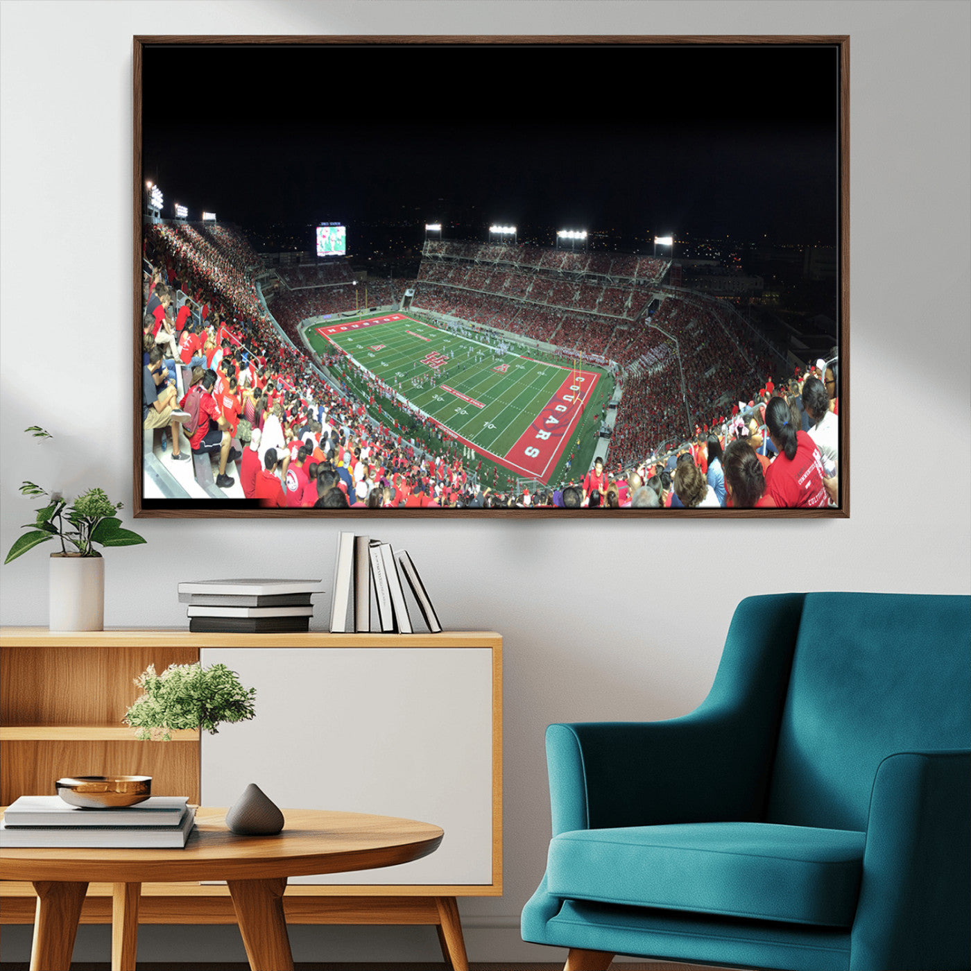 MGV-FC-36X24 - Houston Cougars Football Team Print - Houston TDECU Stadium Wall Art Canvas Print